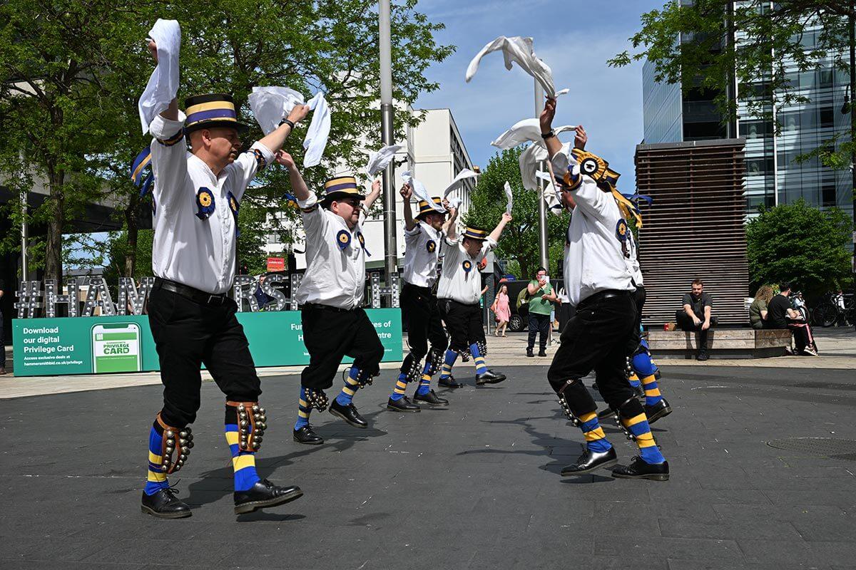 Hammersmith Morris Men perform in Lyric Square