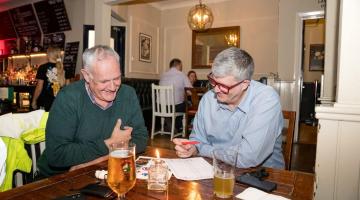 A quiz team at The Stonemasons Arms