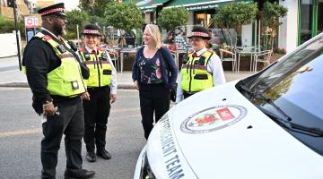 H&F Cabinet Member for Social Inclusion and Community Safety, Cllr Rebecca Harvey (second from right), with officers from H&F's pioneering Law Enforcement Team