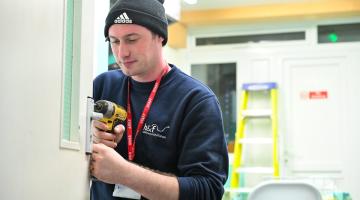 One of the officers from H&F Council’s in-house repairs team at work