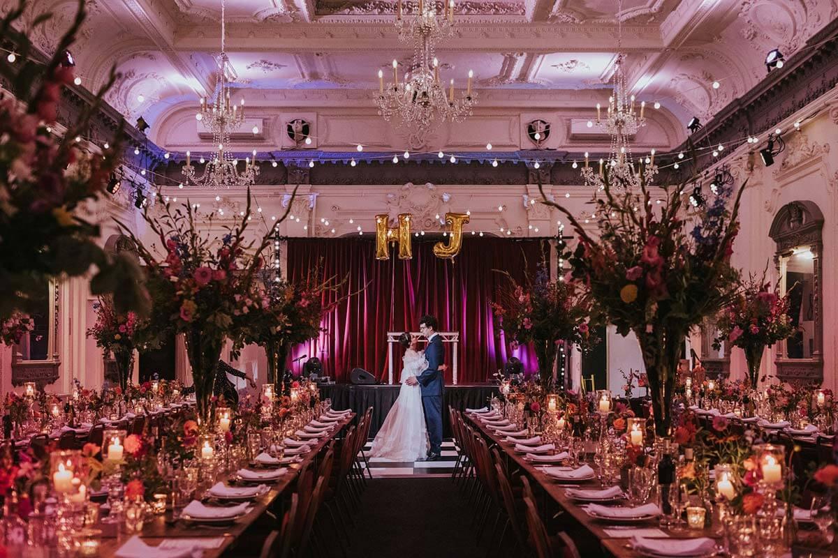 A wedding reception taking place at Bush Hall in Shepherds Bush