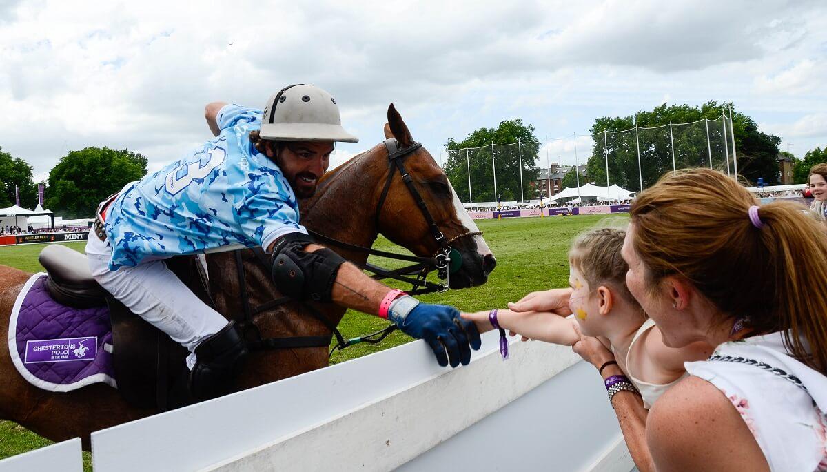 Contestant on his horse at the Polo in the Park event