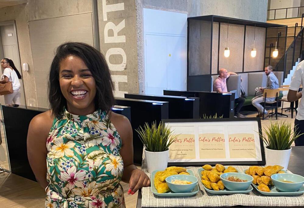 Laura with her patties at a local business networking event