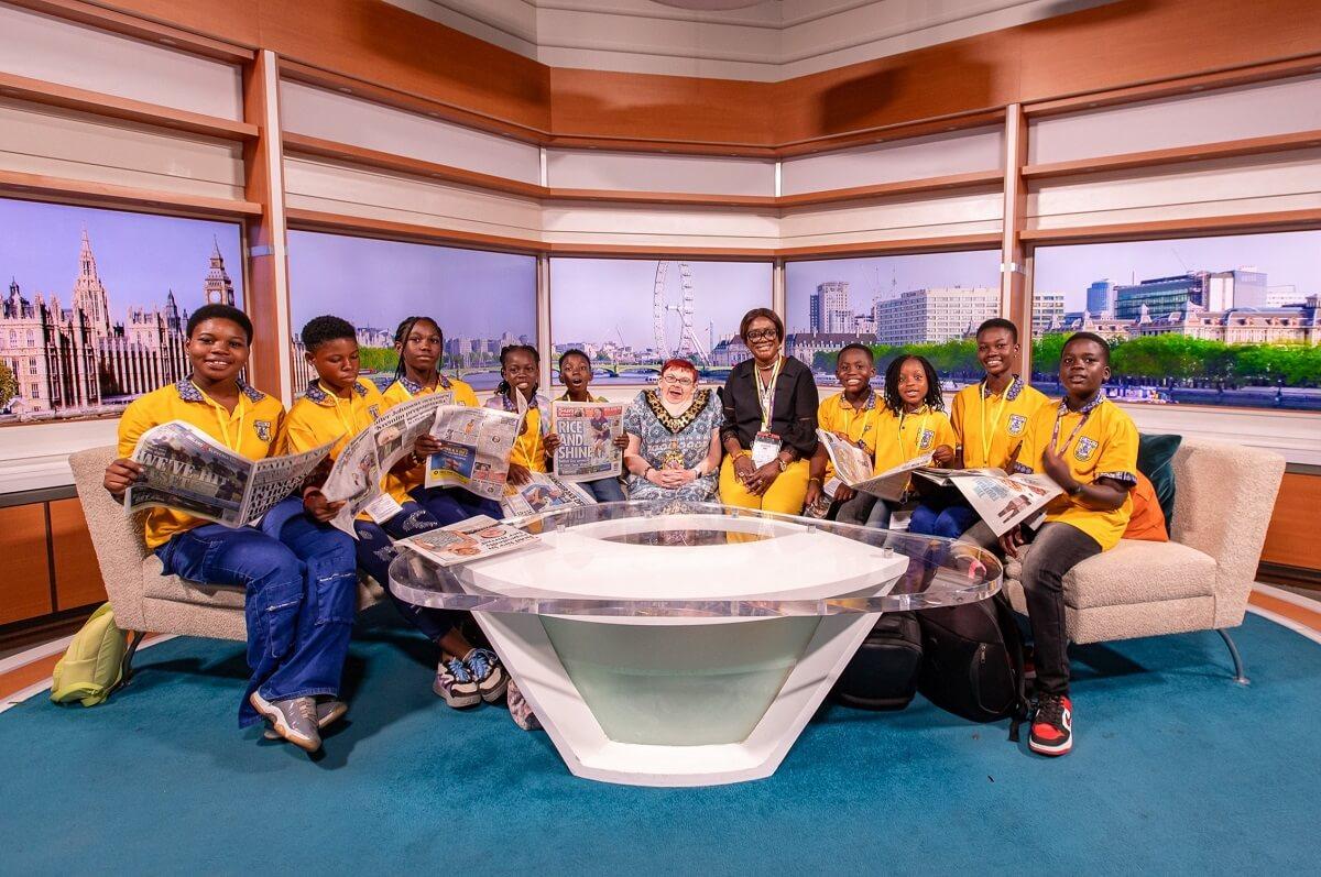 The visiting students toured the studios of iconic daytime shows such as 'Good Morning Britain' as part of their visit to the BBC Studioworks in White City