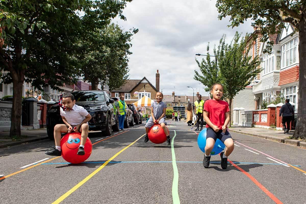 Car-free Colwith Road outside Melcombe primary school
