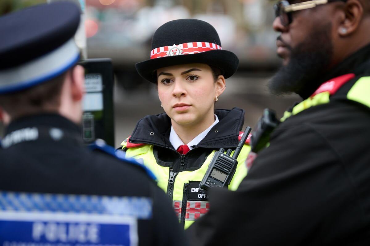 LET officers with Met police colleagues in Hammersmith Broadway