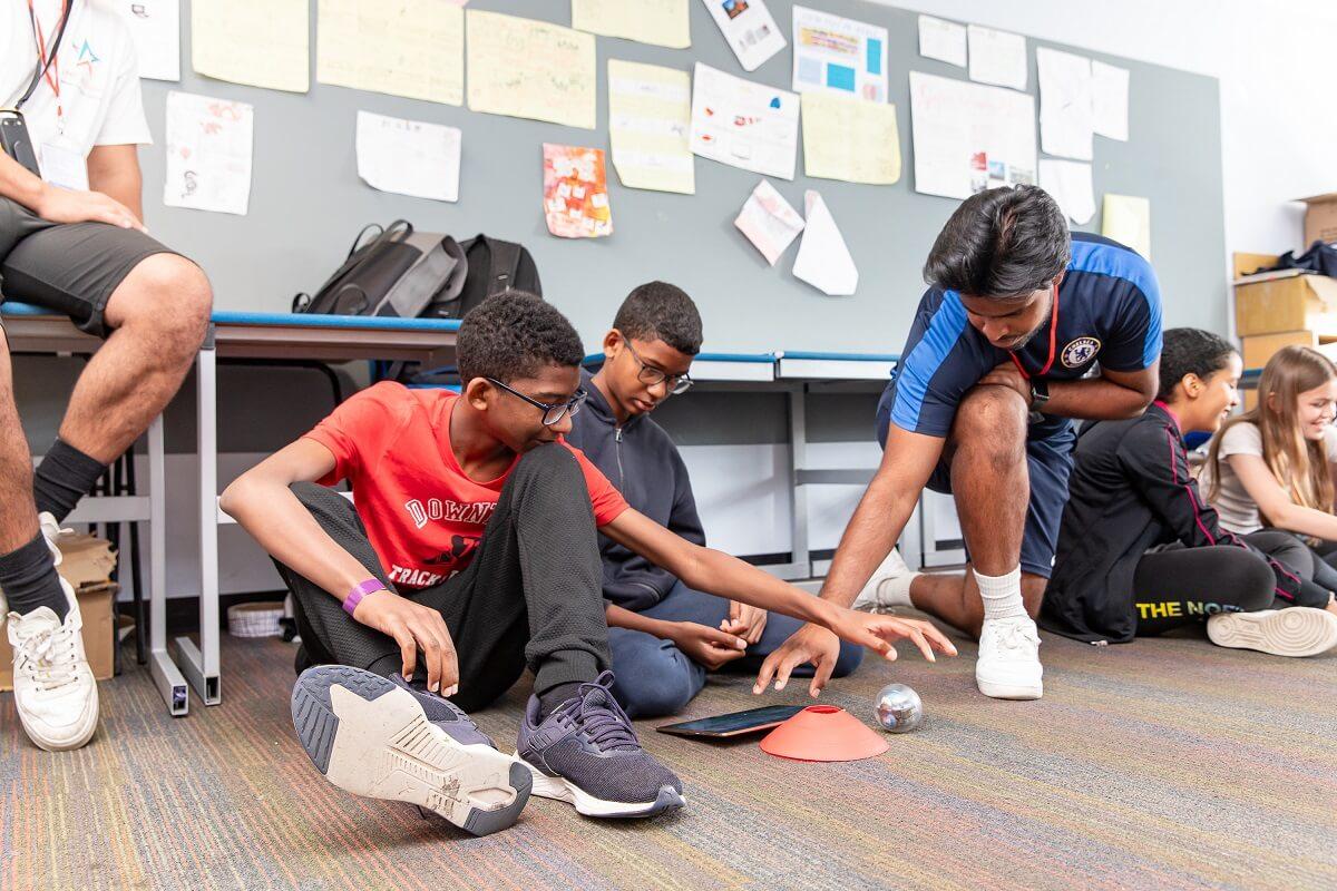 Robo-football sessions at Latymer Upper School in Hammersmith