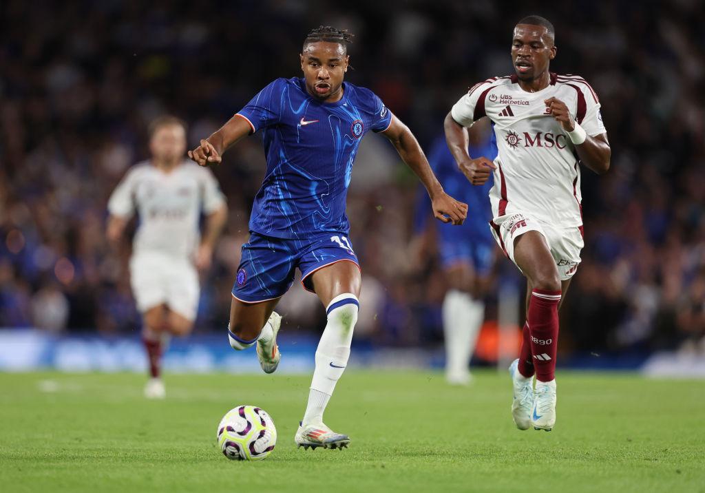  Christopher Nkunku on the ball against Servette