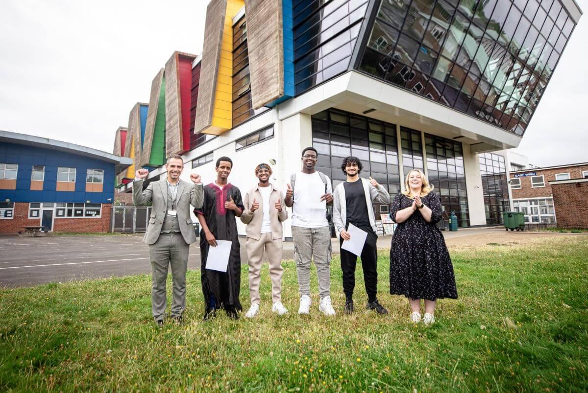 Cllr Alex Sanderson (far right) with students and Headteacher Tony Macdowall at Phoenix Academy