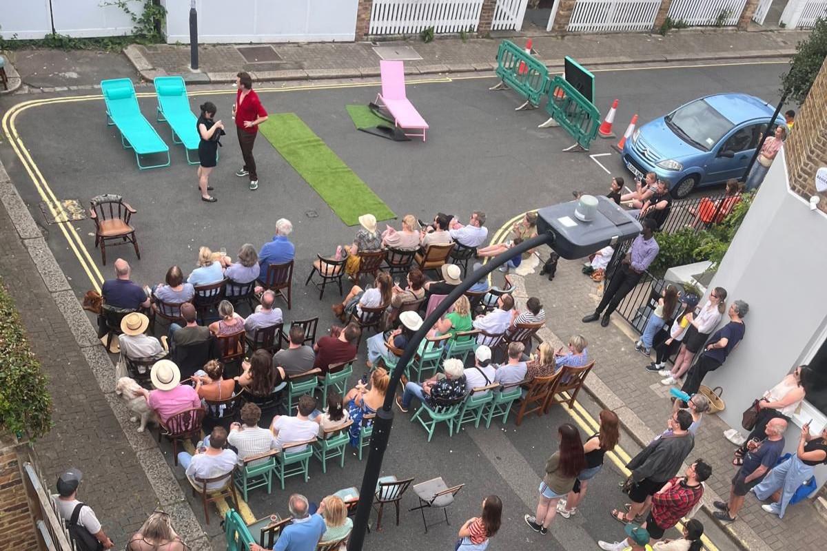 Street theatre in Aldensley Road