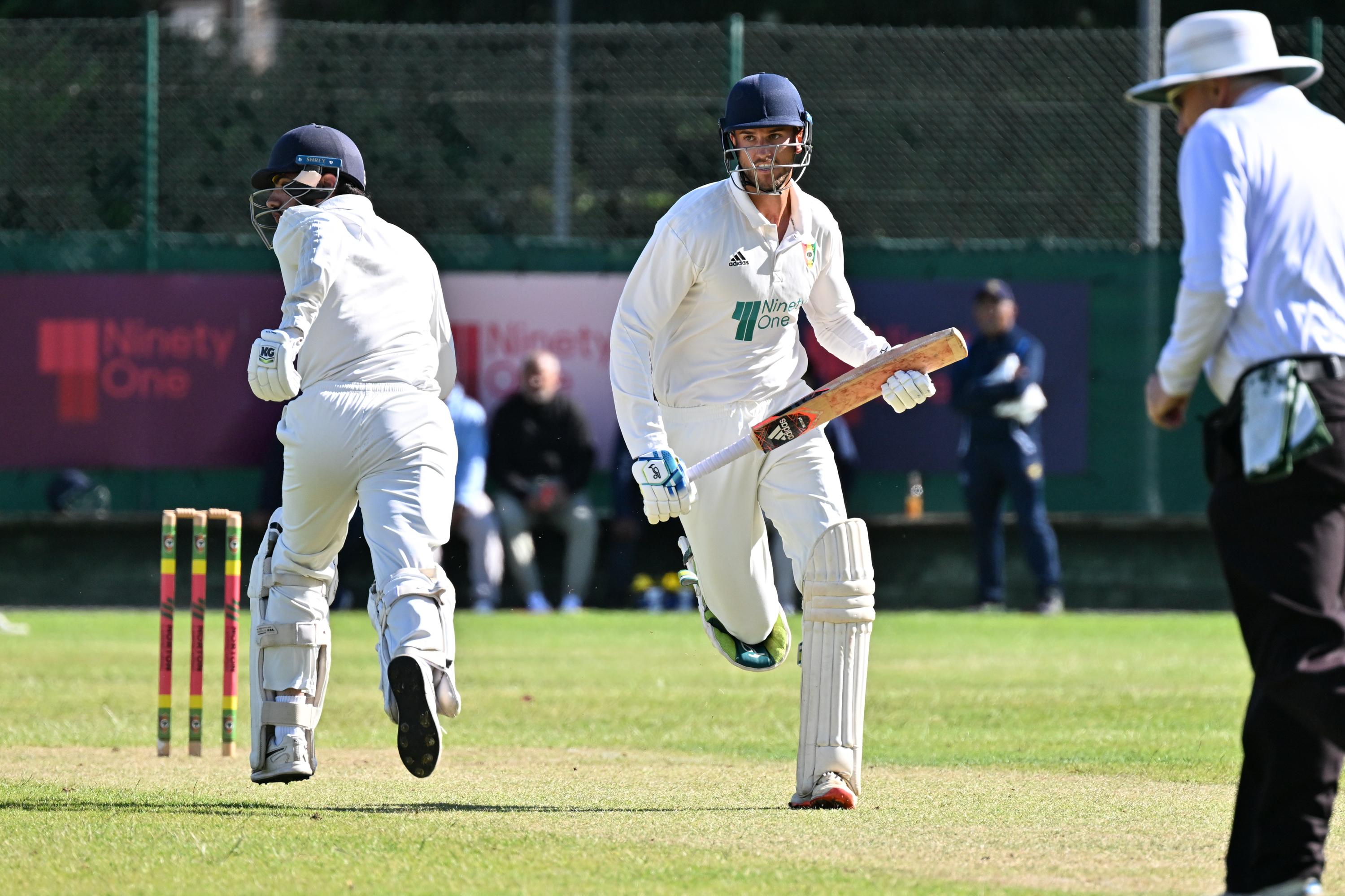 Luke Matthews (centre) is handy with the bat, but also made three cool catches