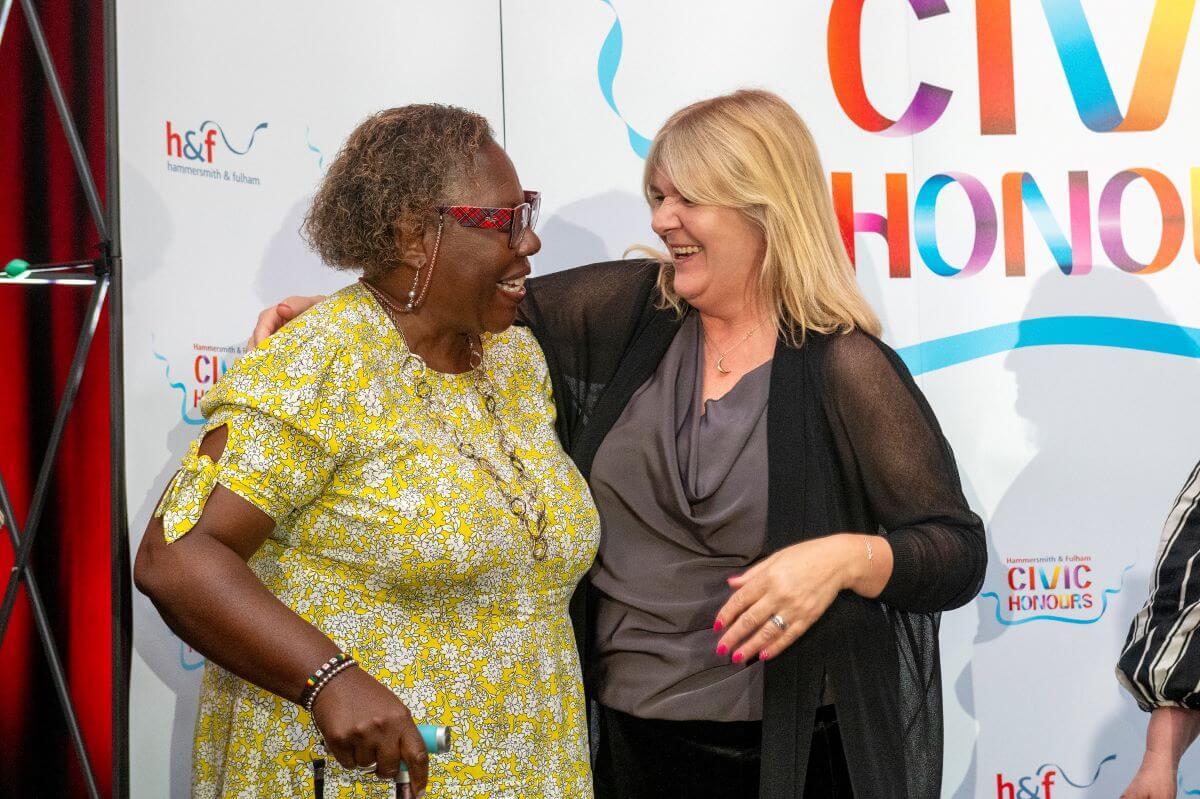 Cllr Sharon Holder (left) and Julie Cavanagh at the 2024 Civic Honour awards