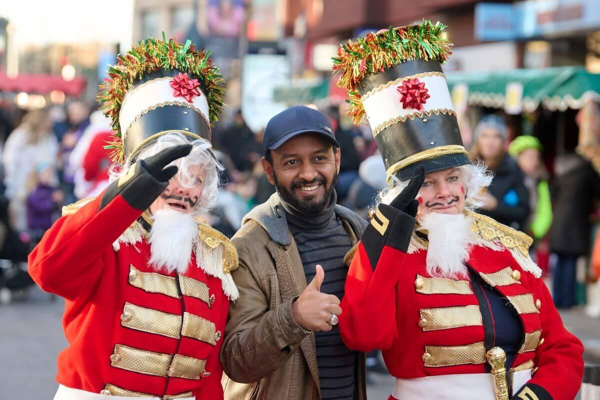 Street entertainers at Hammersmith Winter Festival 2023