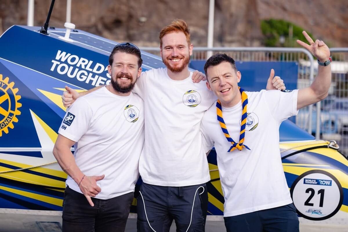 F-l-t-r: Rowers Josh Pearson, Scott Brown and Dafydd Helps-Fursse