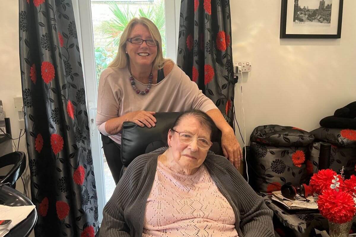 Fulham resident and free home care recipient, Sonia Funcheon (seated), with her daughter Deborah