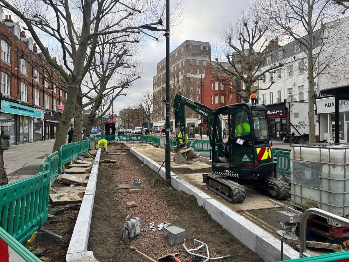 Work has begun on new rain gardens in King Street