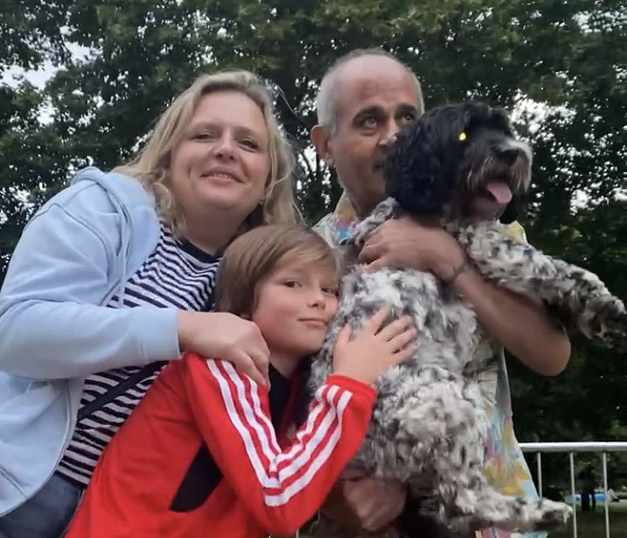 L-R: Tanya, Vova, Faisal and Eddie the dog in Hyde Park, 2023