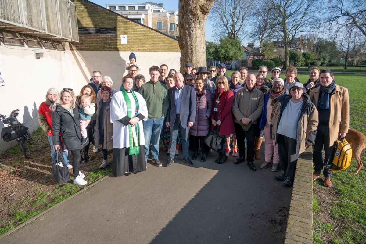 Residents and friends and family of Jenny Vaughan attend the naming event