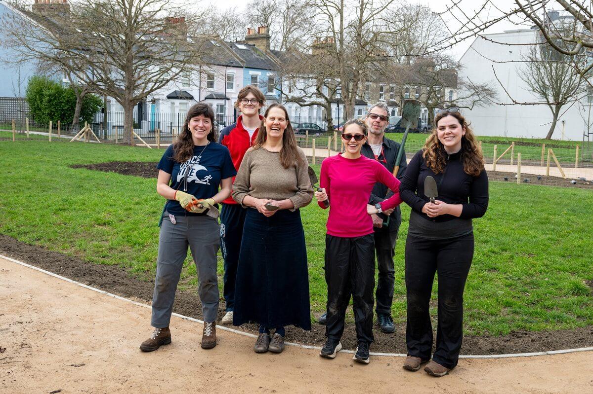 Tree planting in Purcell Crescent, Fulham, where H&F Green Investment is helping to green the grey