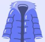 Illustration of blue winter coat