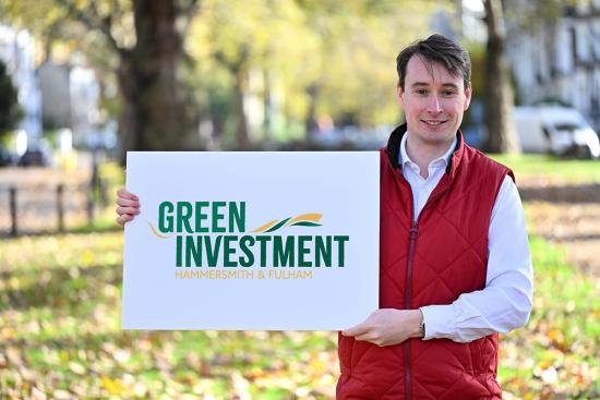 Cllr Rowan Ree, H&F Cabinet Member for Finance and Reform, unveiled the new green investment offer in November 2023.
