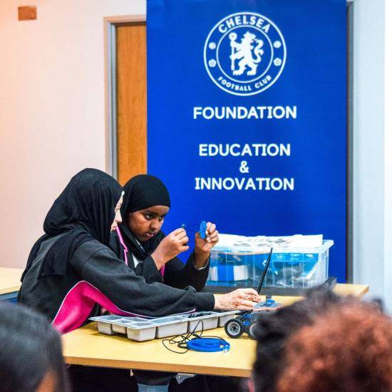 Fulham Cross Girls' School students at Stamford Bridge