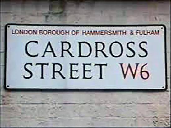 Cardross Street sign in Brackenbury Village, W6