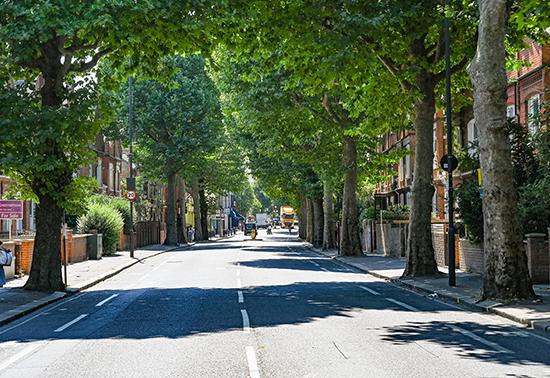 An empty Wandsworth Bridge Road