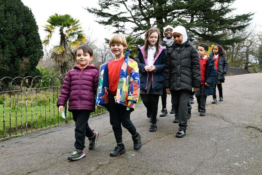 Brackenbury Primary pupils on a Beat The Street test-run in Ravenscourt Park