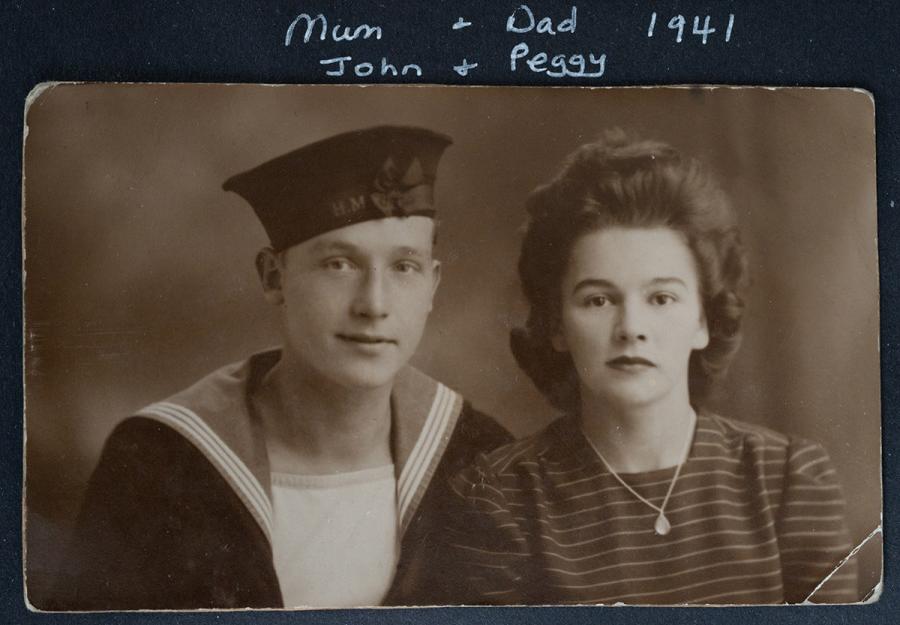 Peggy with her husband John (left) in 1941