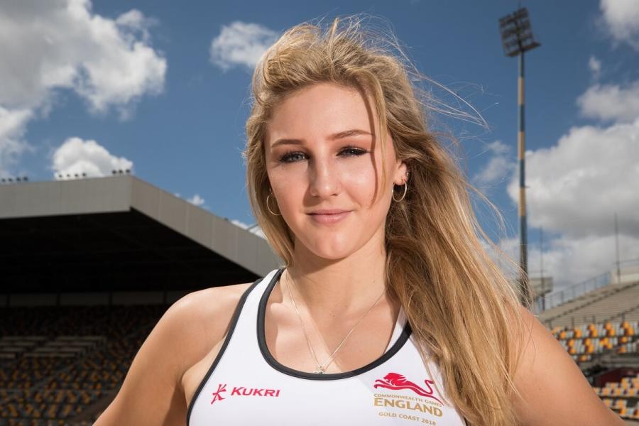 Molly Caudery poses during a Team England media opportunity ahead of the 2018 Gold Coast Commonwealth Games in April 2018