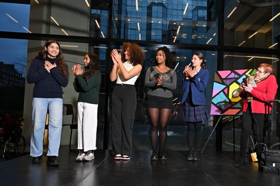 New Youth Parliament Member Ealaf Al-Najar (left) and Deputy Youth Parliament Member Ellaria Mengistu (second from right)