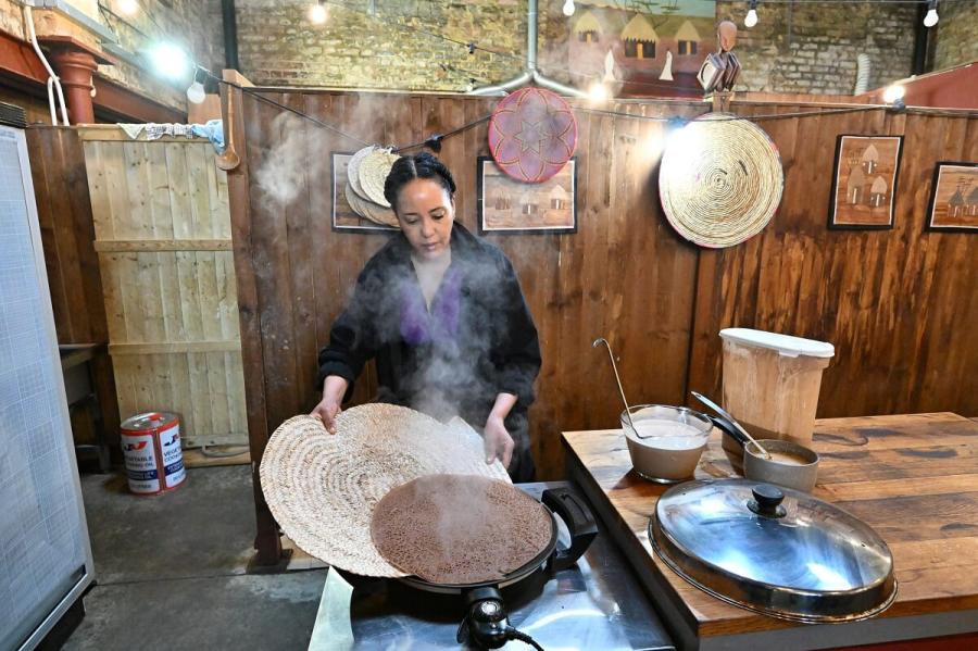 Nazareth making injera flatbread for bayaynetu