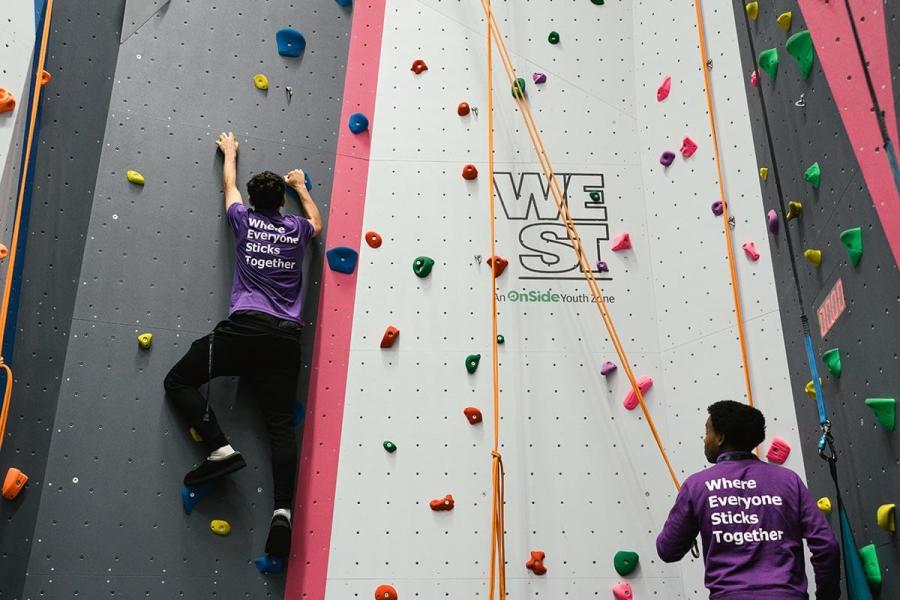 WEST Youth Zone has an indoor rock climbing wall.