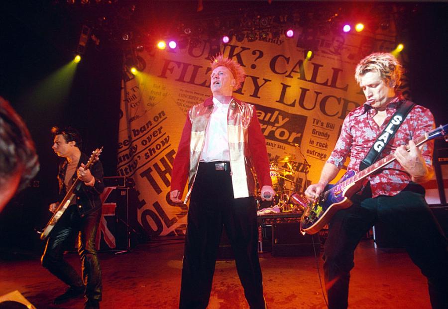 Sex Pistols performing at the Shepherds Bush Empire in 1996