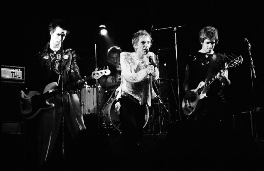 Sex Pistols performing in their heyday in 1976