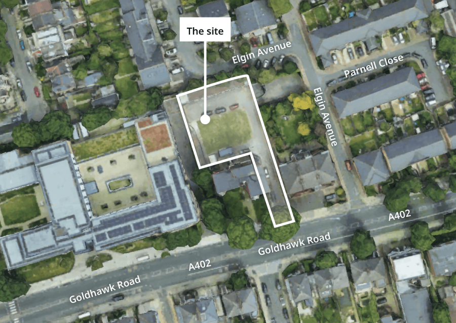 The Grange site (W12) is located north of Goldhawk Road. The site is adjacent to The Grange residential block.