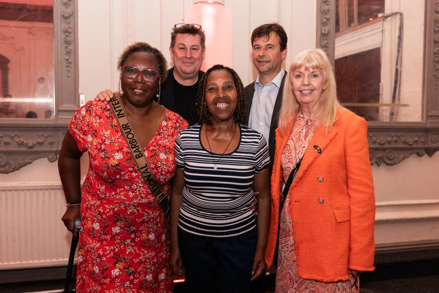 H&F Leader Stephen Cowan (back left), Cllr Sharon Holder (front left) and Chief Executive Sharon Lea (front right) at the opening gala