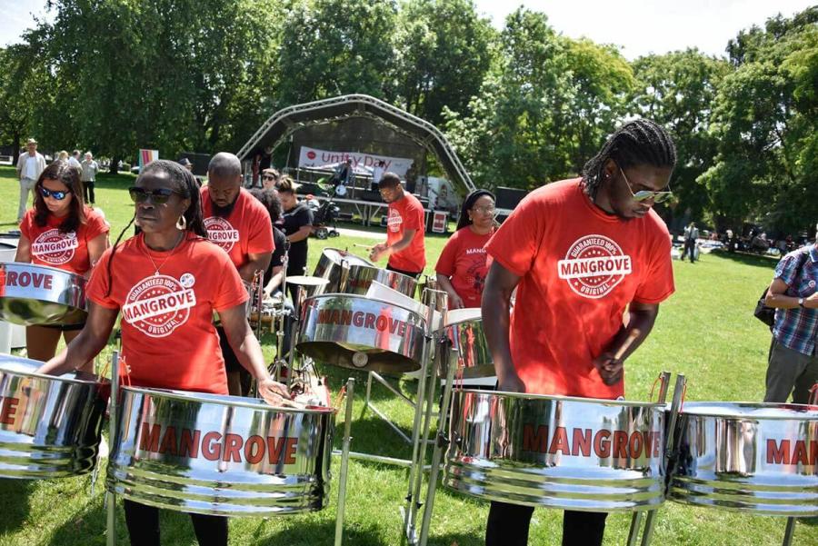 Steel band performing at H&F's CommUNITY Day in July 2024