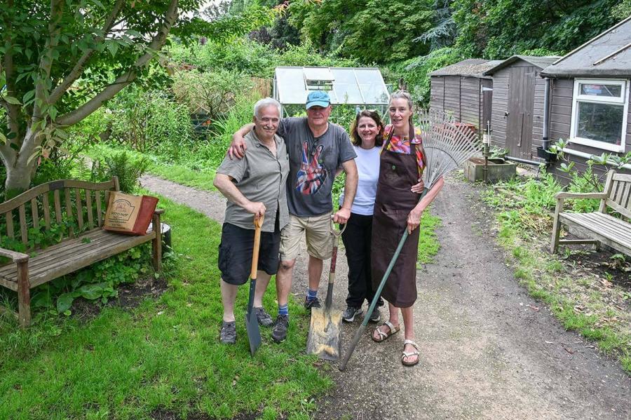 L-R: FHS chair Eddie Robinson, show secretary Charles Dowson, members Rose Craston and Nicole Coleman