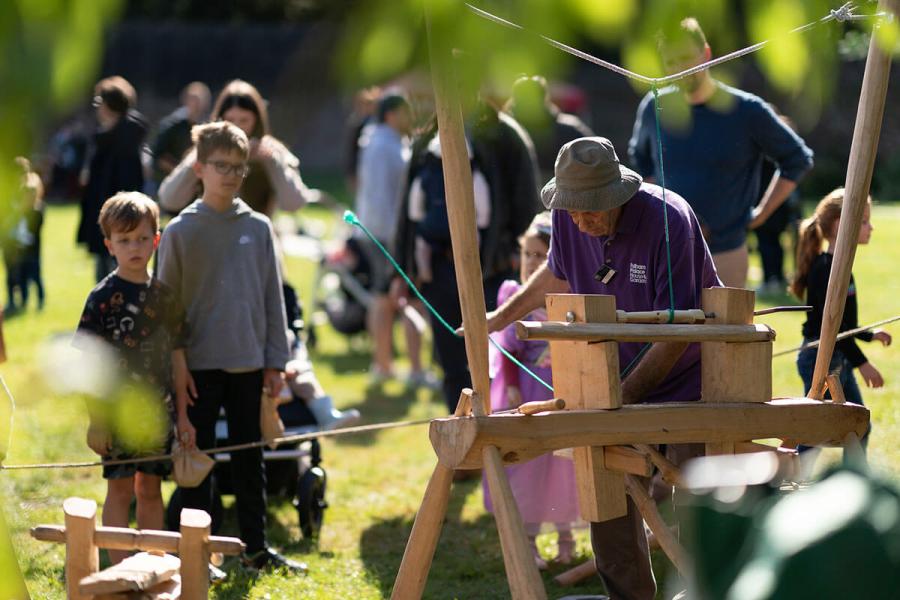 Apple Day craft demonstration in the gardens of Fulham Palace