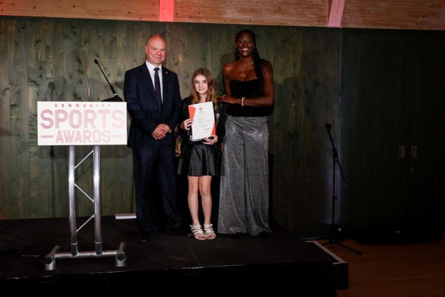 Saskia Parn (centre) with Sonia Mkoloma (right) and a representative from GLL (left)