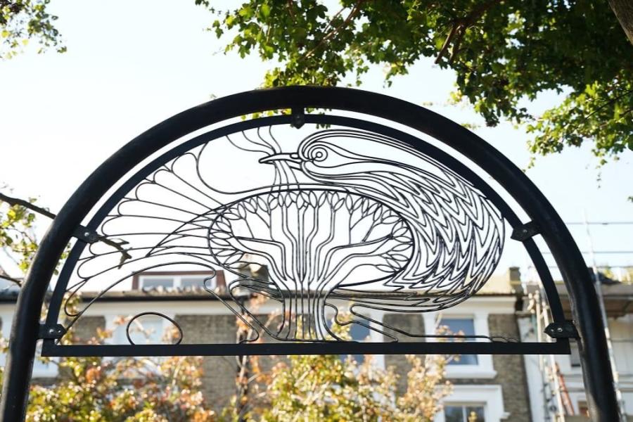 New metalwork motif at Godolphin Garden by artist Amanda Lebus