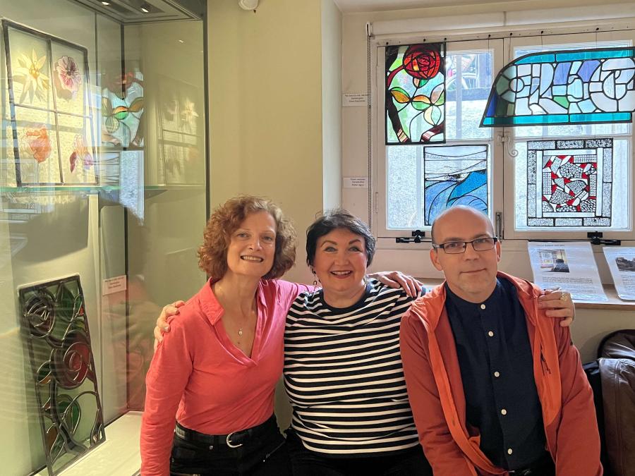 Pictured left to right are Gill Haynes, Elena Sivachenko and Ruben Agocs at last year's exhibition