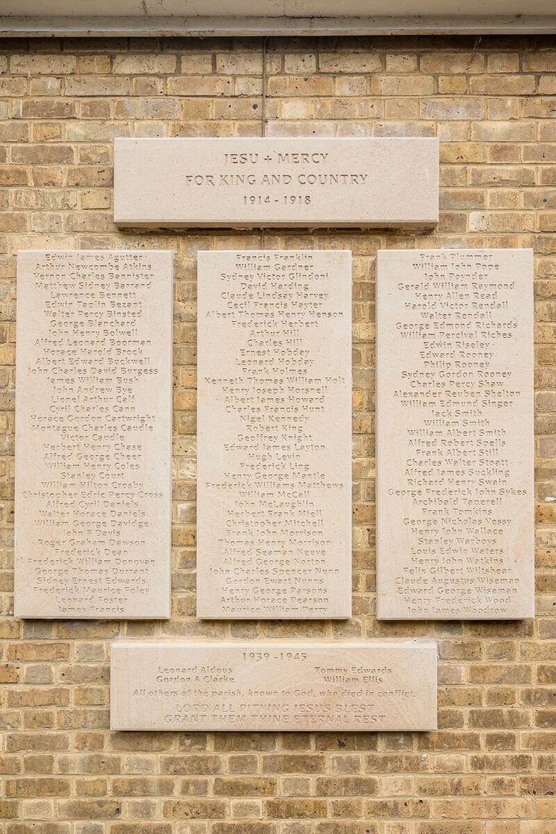 The new war memorial at St Etheldreda’s Church