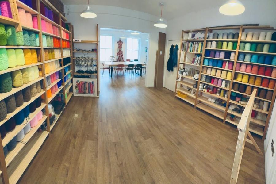 The yarn room at the studio