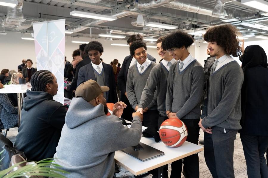 Pupils from Phoenix Academy learning about opportunities with Basketball Nxtion