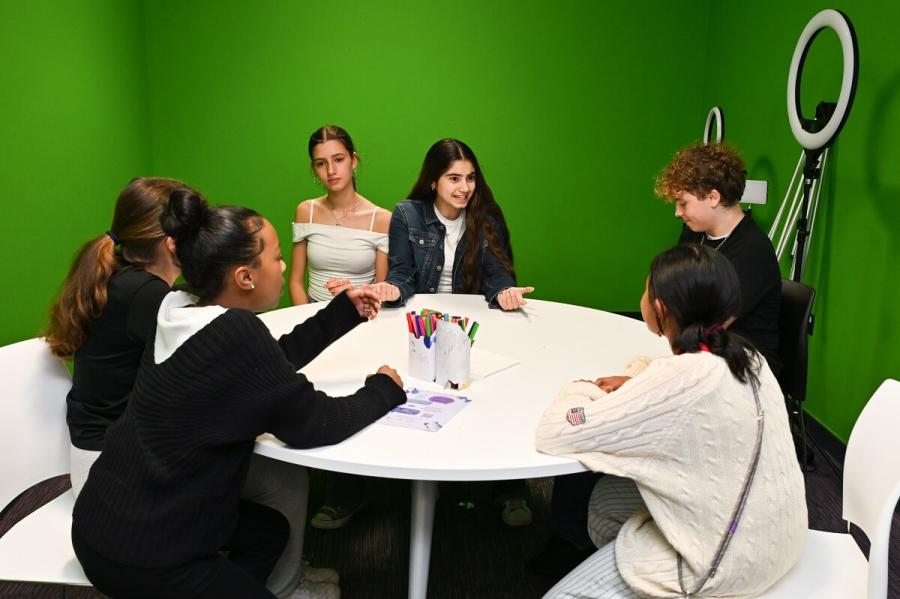 Youth Council members at the WEST Youth Zone recording studios