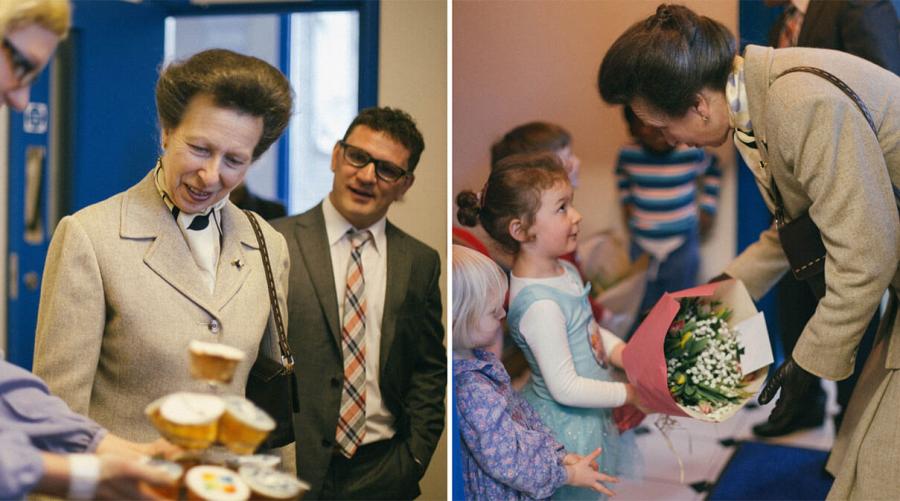 Princess Anne visiting Sulgrave youth club in 2015. Also pictured is club manager Nick Sazeides (left of centre)