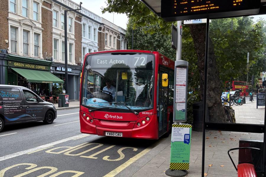 The 72 bus in Brook Green